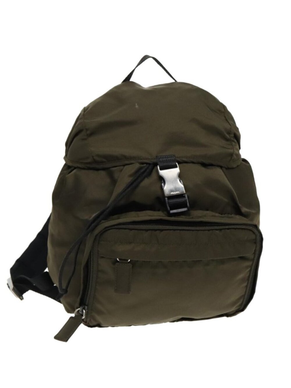 PRADA Backpack Nylon Khaki Silver